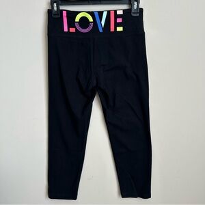 So Intimates Love Crop Capri Leggings Yoga Exercise Gym Pants Stretch Black Sz S